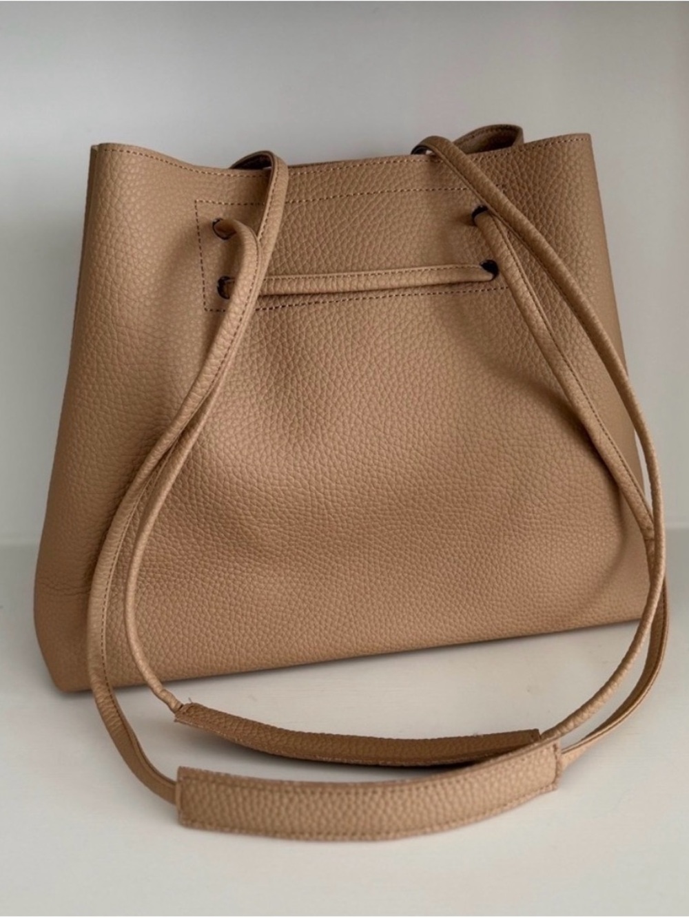 NWOT! 8 Other Reasons Pebbled Tan Drawstring Shoulder Bag